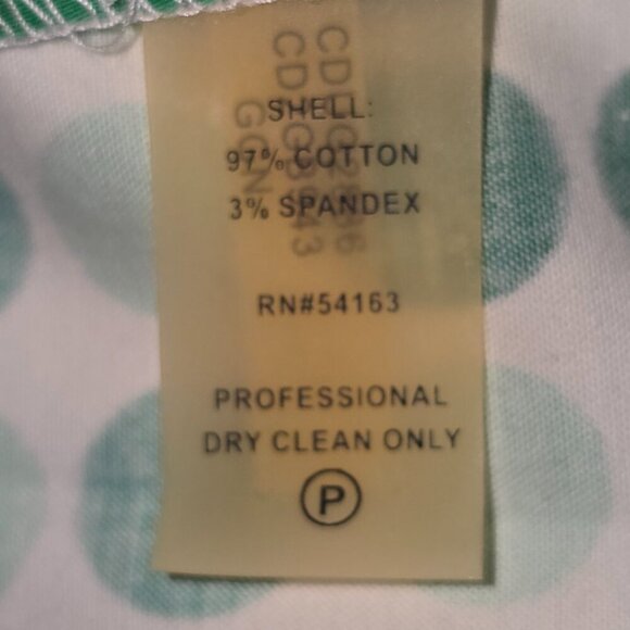 CALVIN KLEIN GREEN POLKA DOT SHEATH DRESS SLEEVELESS, BACK ZIPPER, SIZE 12 - Picture 5 of 8